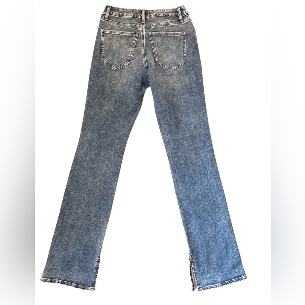 EXPRESS SKYSCRAPER Mid rise stretch Distressed Blue Jeans SZ 6 8 10 Medium M - Picture 3 of 9